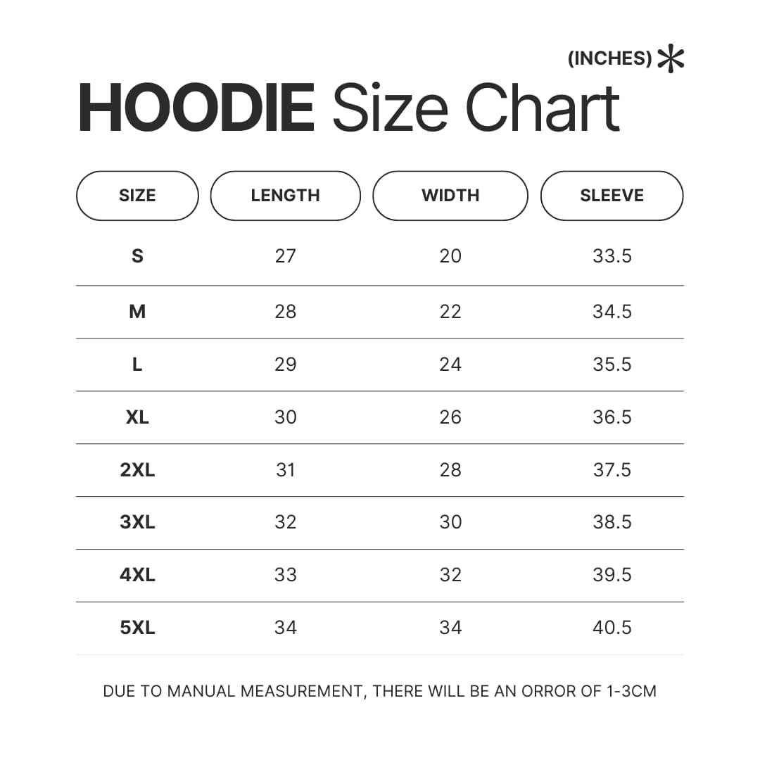 Hoodie Size Chart - The Fragrant Flower Blooms With Dignity Store