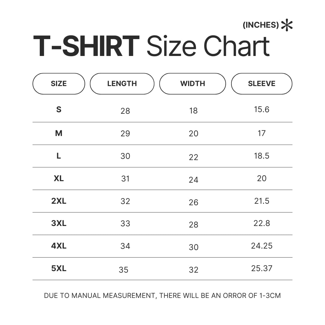 T shirt Size Chart - The Fragrant Flower Blooms With Dignity Store