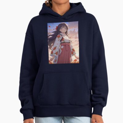 Fragrant Kaoruko Waguri Sunset Yukata Girl Waifu Serenity Hoodie
