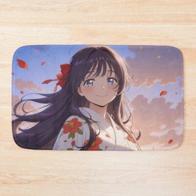 Fragrant Kaoruko Waguri Sunset Yukata Serenity Bath Mat
