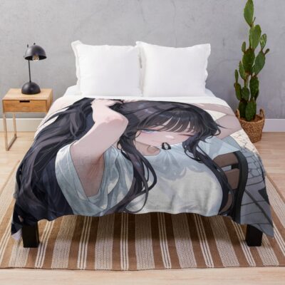 Fragrant Kaoruko Waguri Sporty Park Style Throw Blanket