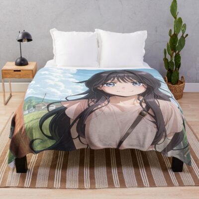 Kaoruko Waguri Summer Stroll Fragrant Flower Throw Blanket