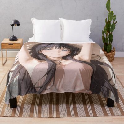 Kaoruko Waguri Relaxing Charm Fragrant Flower Throw Blanket