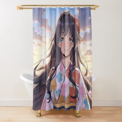Kaoruko Waguri Floral Kimono Radiance Shower Curtain