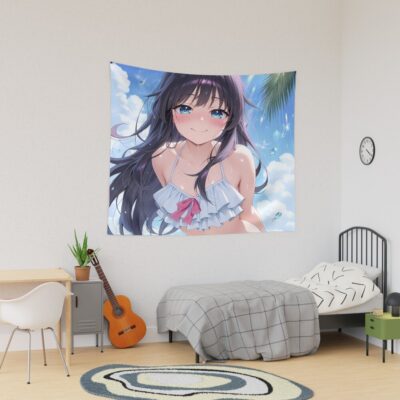 Fragrant Kaoruko Waguri Summer Bikini Ocean Tapestry