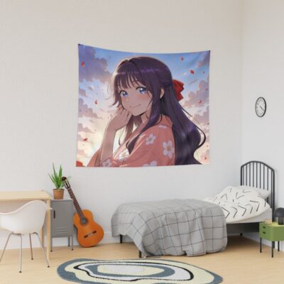 Kaoruko Waguri Lovely Yukata Fragrant Flower Tapestry