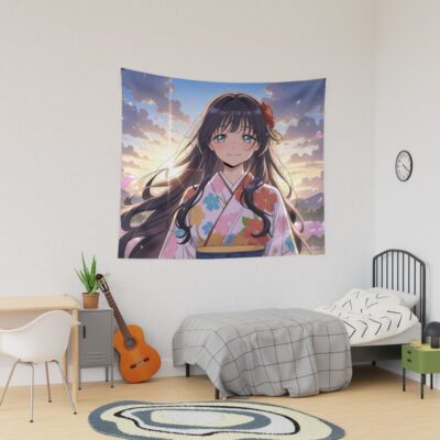 Kaoruko Waguri Floral Kimono Radiance Fragrant Flower Tapestry