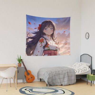 Fragrant Kaoruko Waguri Sunset Yukata Serenity Tapestry